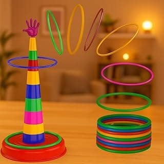 Toy Imagine™ 2 in 1 Ring Toss Game for Kids – Fun Indoor Outdoor Toy for Boys & Girls Age 2-5|Colour Recognition, Brain Development, Birthday Gift, Educational Toy for 3+ Year Old