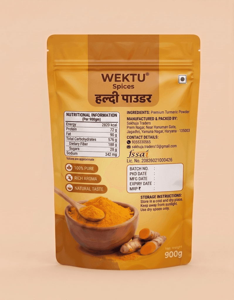 WEKTU Haldi Powder | Pure Turmeric Powder | Natural & Fresh Kitchen Spice