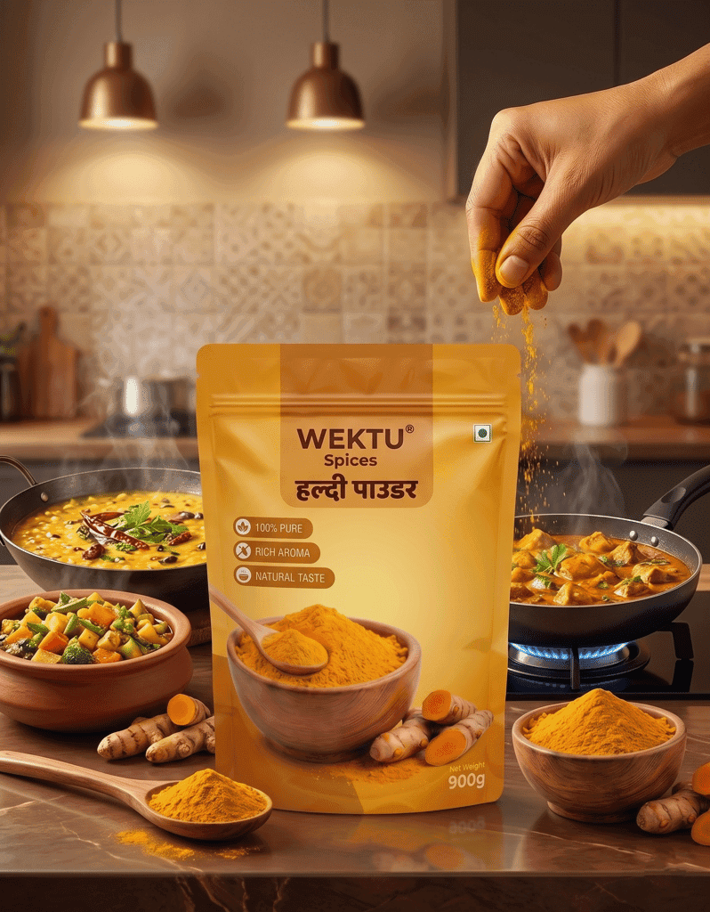 WEKTU Haldi Powder | Pure Turmeric Powder | Natural & Fresh Kitchen Spice view 3
