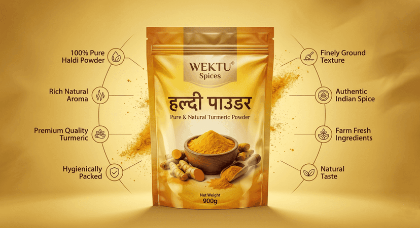 WEKTU Haldi Powder | Pure Turmeric Powder | Natural & Fresh Kitchen Spice view 4