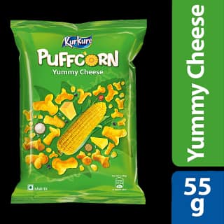 Kurkure Namkeen - Puffcorn, Yummy Cheese, 55 G