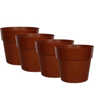 Generic Green Color Plastic Pots & Planters for Gardening, Indoor & Outdoor ( Pack of 4 ) - 14cm (Length)