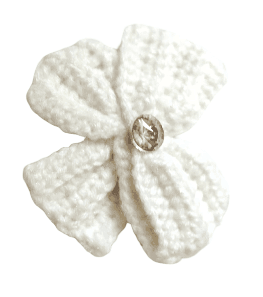 Handmade White Bow Hair Clip ( PACK OF 2) view 3