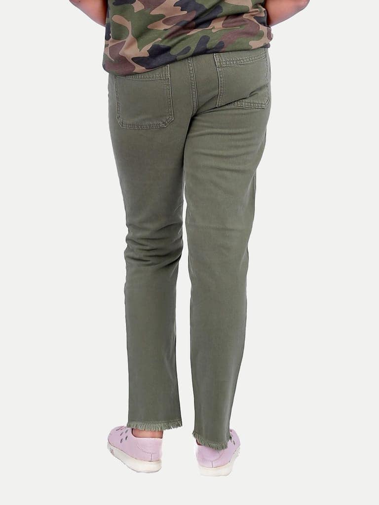 Women Green Denim Pants view 4