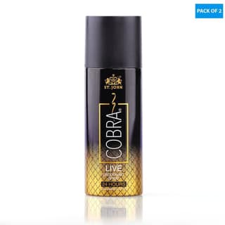 ST.JOHN Cobra Deodorant Live Long Lasting Perfumed Body Spray | Long Lasting Deodorant Spray For Men & Women - 150 ML (Pack Of 2)