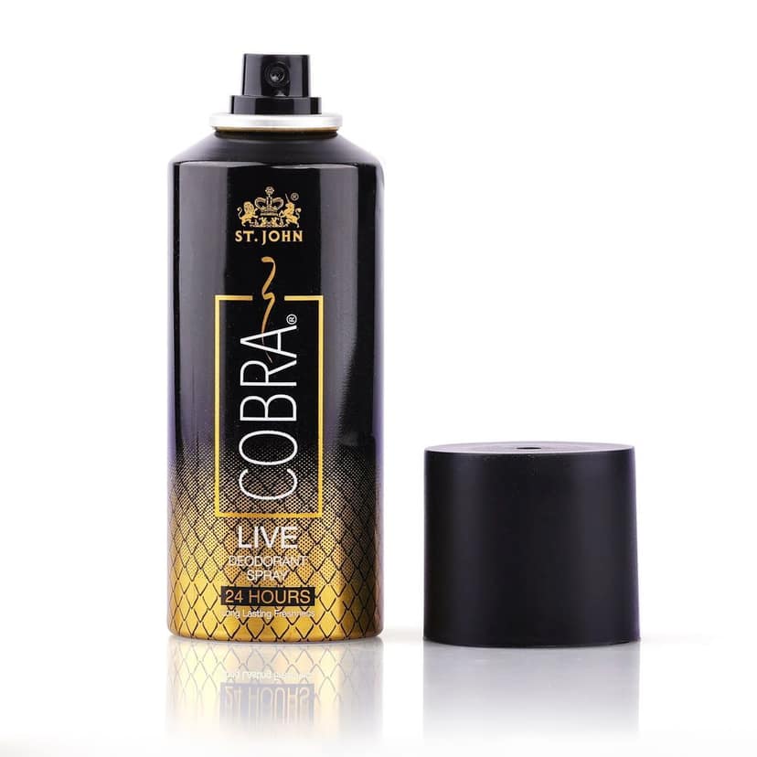 ST.JOHN Cobra Deodorant Live Long Lasting Perfumed Body Spray | Long Lasting Deodorant Spray For Men & Women - 150 ML (Pack Of 2) view 2