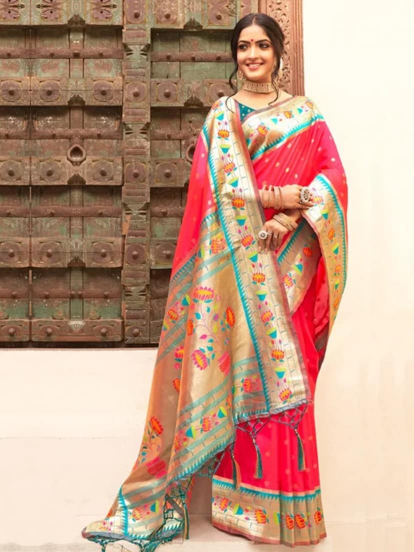 Red Paithani Silk Saree