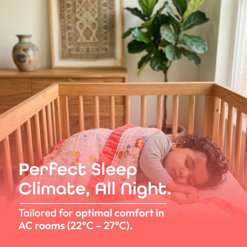 6-Layer Muslin Cotton Baby AC Blanket — Ultra-Soft, Breathable & Lightweight Blanket for Newborn to 6 Years, Stroller Cover & Crib Sheet (White and Coral Red) view 4