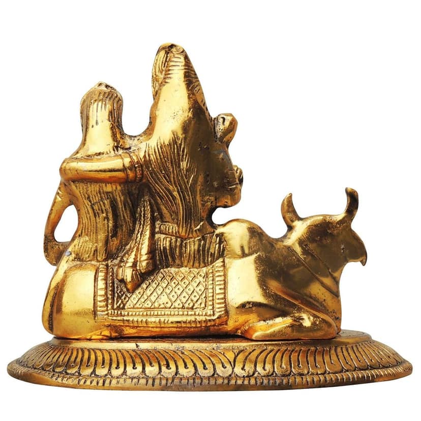 Aluminium Shiv Parivar Statue ? Lord Shiva Family Decorative Idol, Height : 5.5 Inch (ASMAS265 G) view 3