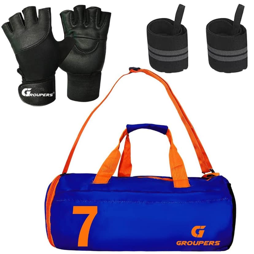 GROUPERS Combo Set of Duffle Canvas Bag with Gloves