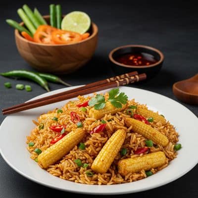 Baby Corn Schezwan Fried Rice