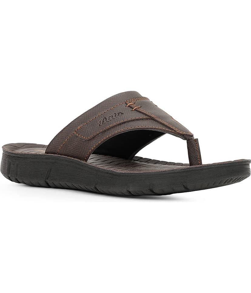 Bata Brown Men's Thong Flip Flop