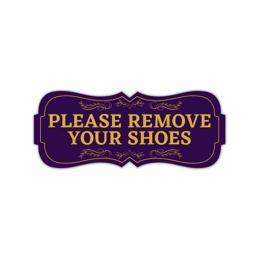 Elegant Etiquette: Pack of 3 Laser-Cut 'Please Remove Your Shoes' PVC Stickers view 2