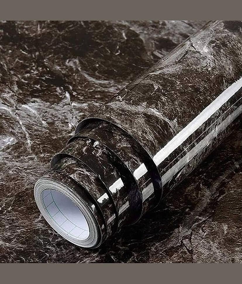 Geeo Premium Dark Brown Marble Design Wallpaper 60cm x 2m (Pack of 1)