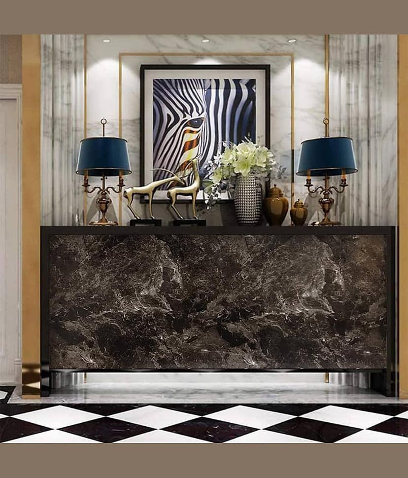 Geeo Premium Dark Brown Marble Design Wallpaper 60cm x 2m (Pack of 1) view 2