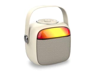 Pebble Flare 5W Portable Bluetooth Speaker with Deep Bass, RGB Lights| Bluetooth 5.3, TWS Connectivity, 4H Playtime - Beige