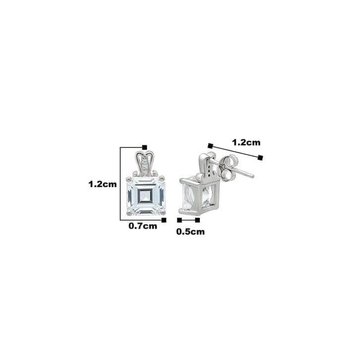 Silver Cube Earrings view 4
