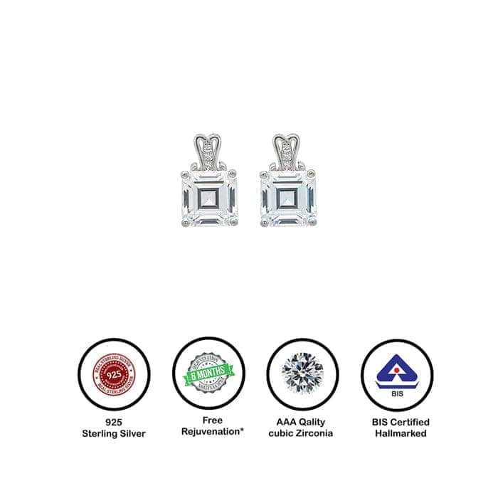 Silver Cube Earrings view 6