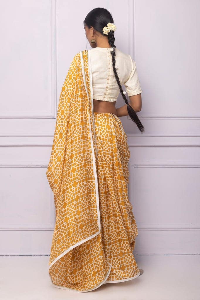 Off White V Neck Silk Blouse view 2