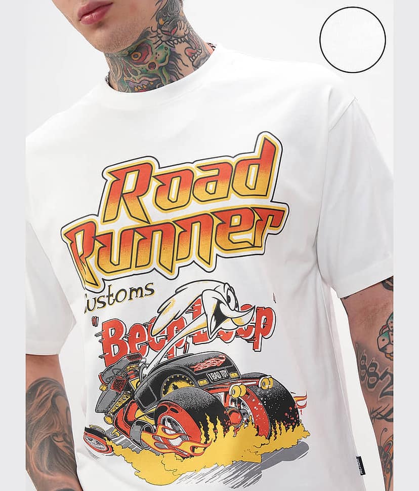 Highlander Men Cotton Blend Oversized Fit Printed T-Shirt ( White ) view 5