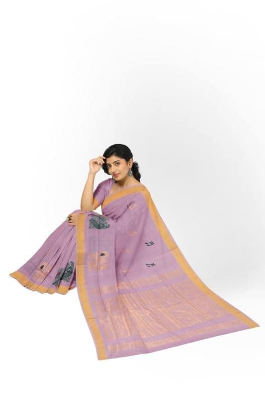APCO Handloom - Women's Rahajmundry Pure Cotton Grey Handloom Saree (Angara Handloom Saree) 82 view 4