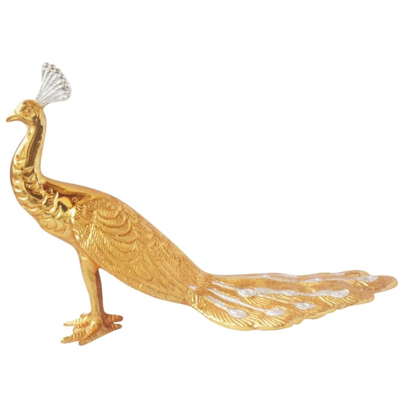 Aluminium Peacock With Gold And Silver Finish (ZMAS344 C) view 2