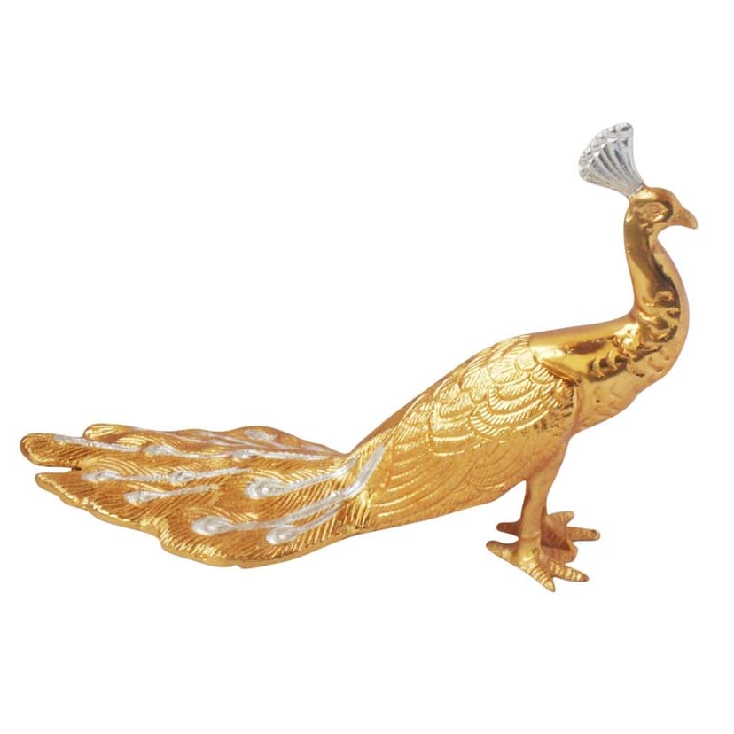 Aluminium Peacock With Gold And Silver Finish (ZMAS344 C) view 4