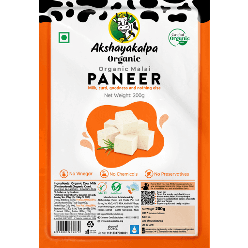 Akshayakalpa - Organic Malai Paneer, 200 grams view 2