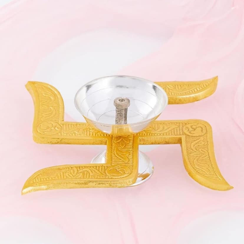Brass Table Decor Swastic Deepak (BMAS299 E) view 4