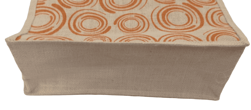 Jute Lunch Bag with Magnetic Closure and Cotton Webbed Handles view 2