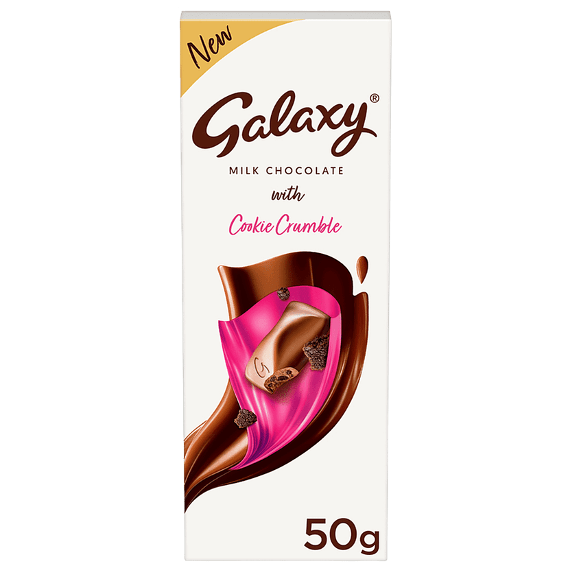 Galaxy Silky Smooth Milk Chocolate With Cookie Crumble, 50 G view 2