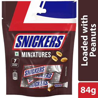 Snickers Miniature Chocolate - Peanut Filled, Rich Taste, Creamy Texture, 84 g