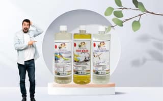 HOME CARE COMBO Tiles & Marble Cleaner, Dish Wash Lemon & Fabric Whitener (1 Litre) (Pack of 3)