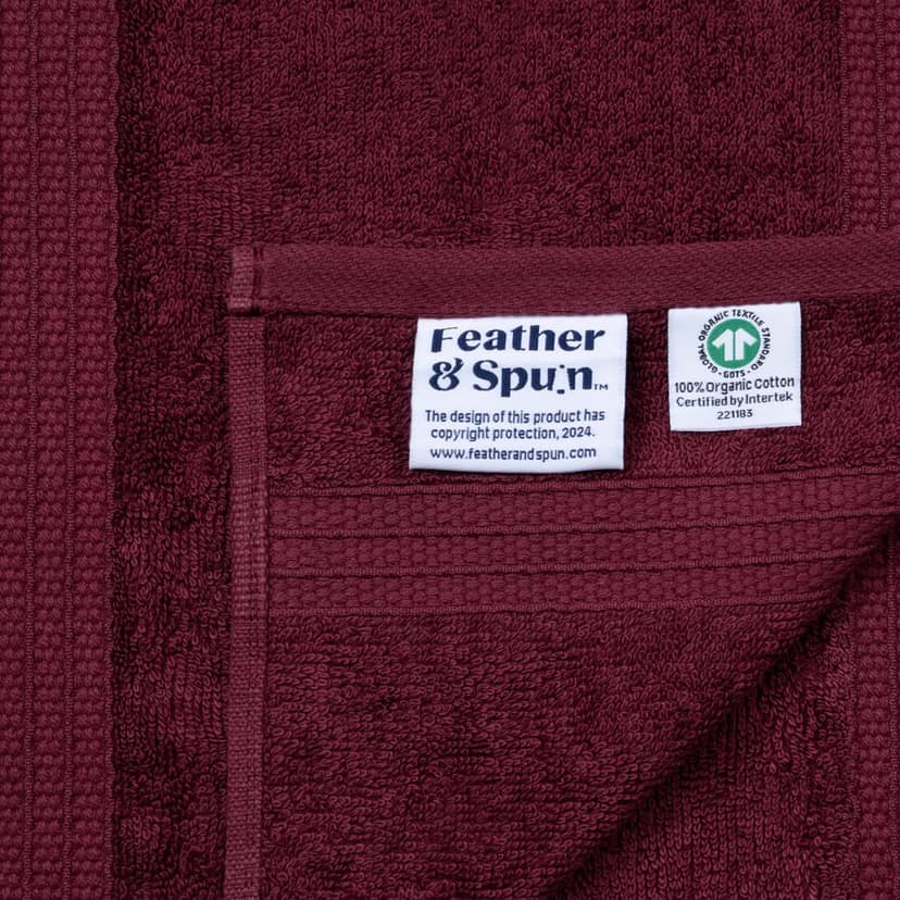 Feather & Spun Organic Cotton Face Towel | Lavender Fragrance | GOTS Certified | Anti Microbial | Fade Resistant | Double Needle Stitch | 550 GSM | 33 cms x 33 cms (Pack of 4) view 3
