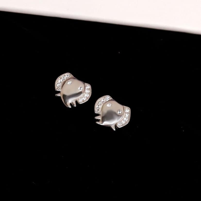 Zarkan Ganpati Bappa Silver Studs