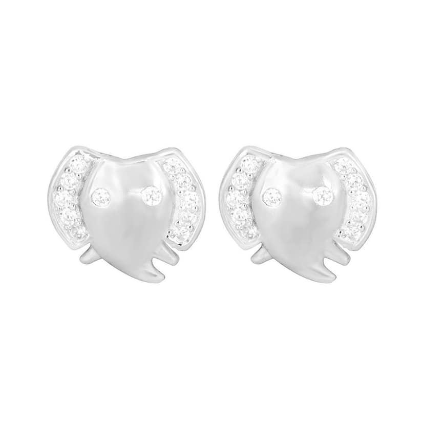 Zarkan Ganpati Bappa Silver Studs view 3