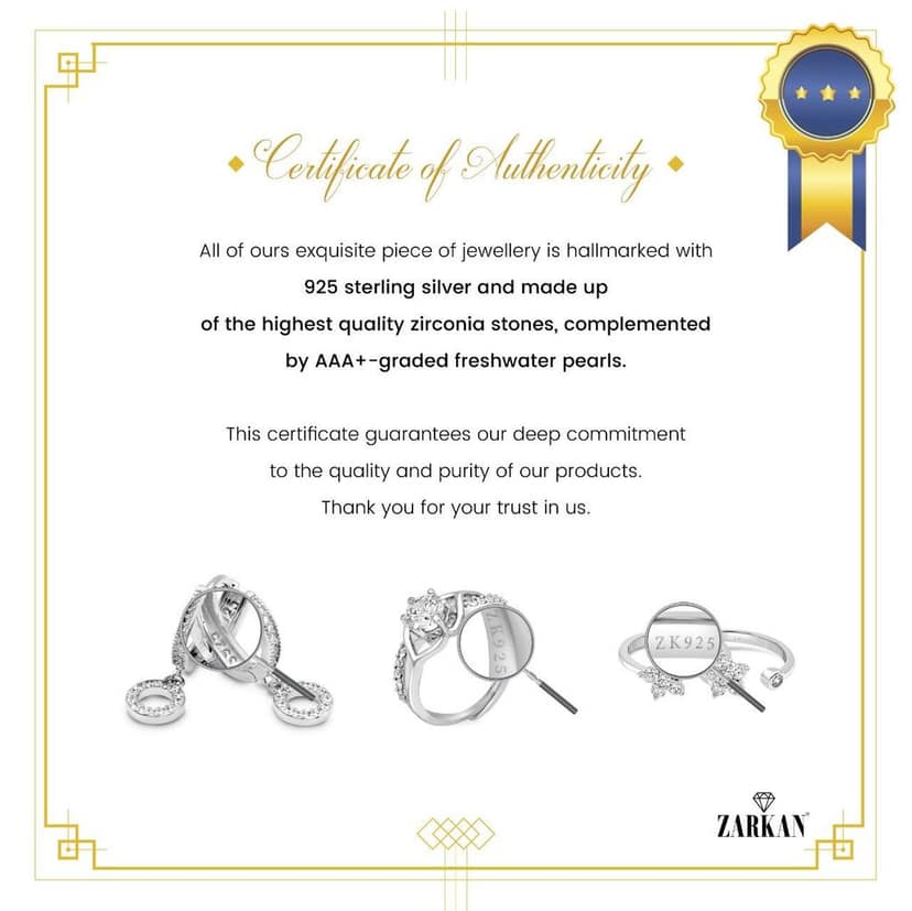 Zarkan Ganpati Bappa Silver Studs view 6