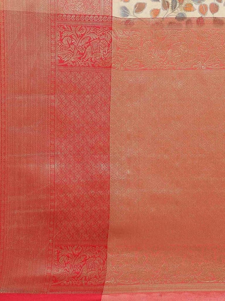 Women's Digital Printed Woven Silk Saree with unstiched blouse piece view 7