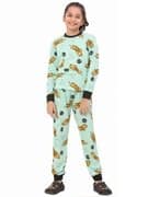Ninos Dreams Girls Cotton Full Sleeves Coord Set with Lion Print-Green view 2