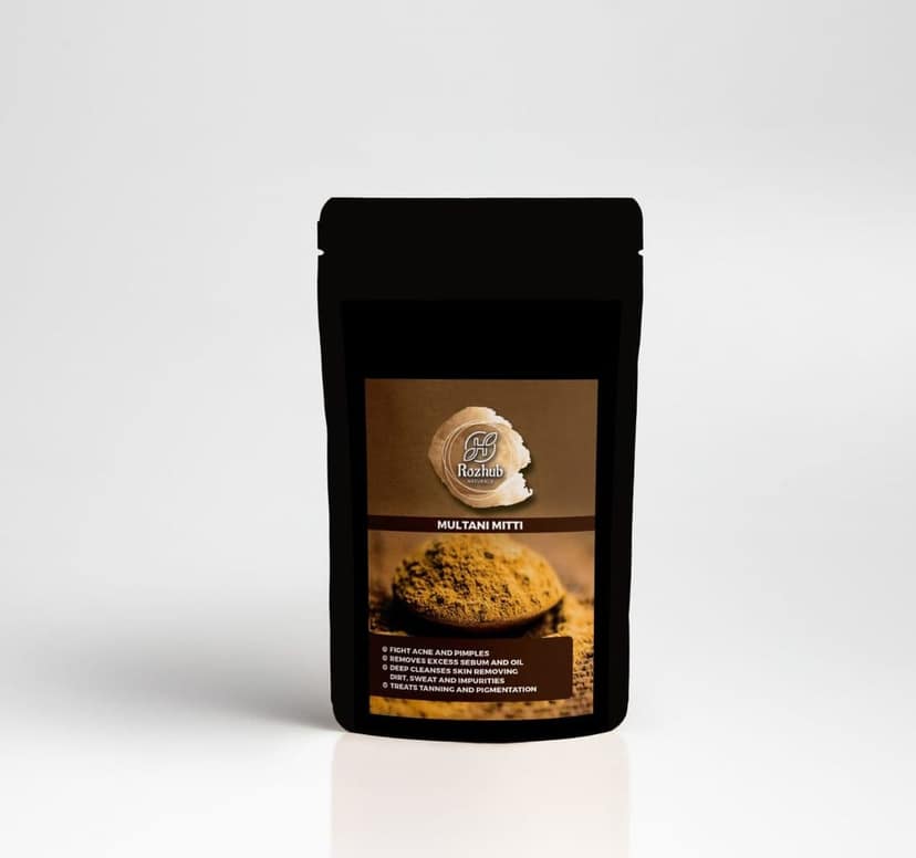 Rozhub Naturals Multani Mitti Clay (Fuller Earth) Herbal Face & Hair Mask Powder - 100g