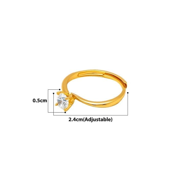 18k Gold Plated Silver Tiny Solitaire Ring view 4