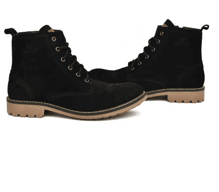 Warnex Zelt High quality Italian suede leather side zip casual Boots For Men (Black , 9) view 2