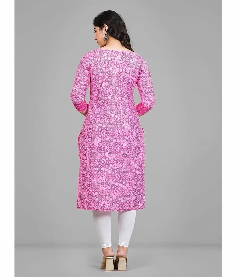 Parastri Pink Cotton Maternity Kurta view 2
