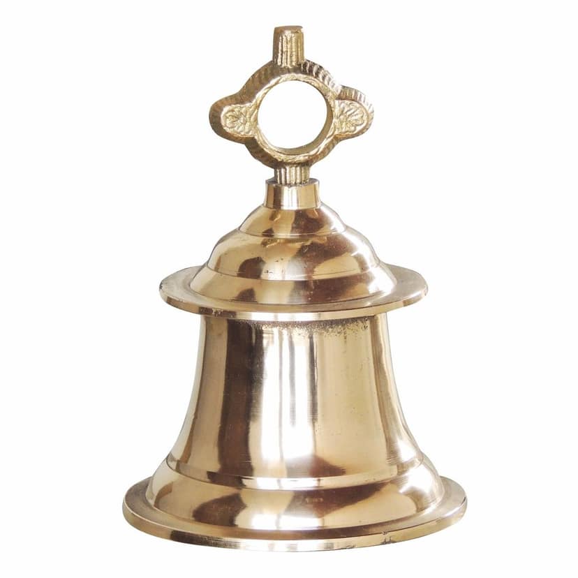 Brass Hanging Temple Pooja Bell, Ghanta, Height : 10 Inch (ZMAS223 G) view 2