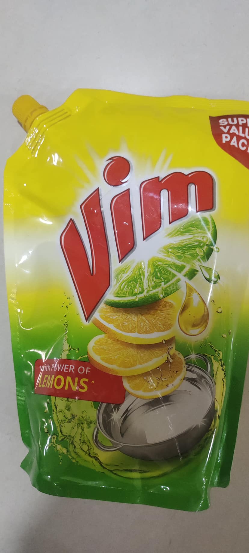 Vim Dishwash Gel Liquid Lemon pouch