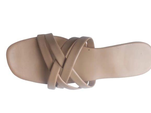 Beige Crisscross Strap Sandals - Comfortable & Stylish view 2