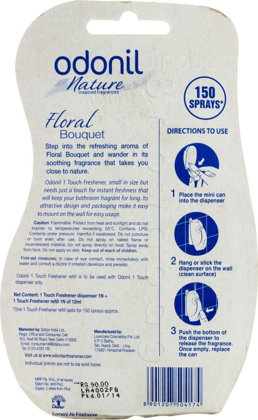 Odonil One Touch Air Purifier Freshener - Floral Bouquet Combo, 12 ml view 2