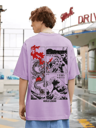 SCOTT FINCHER Men's Harajuku Streetwear T-Shirt, Casual Hip Hop Short Sleeve Graphic Tee Shirt : AA(ARN)LAVANDER_247