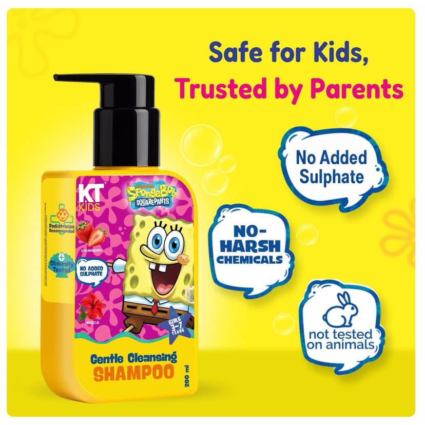 KT Kids Gentle Cleansing Shampoo for Girls, 3–7 Years – 200ml view 4
