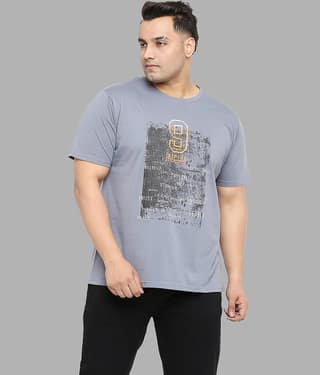 Xmex Pack of 1 Cotton Blend Regular Fit Men's T-Shirt ( Charcoal )
